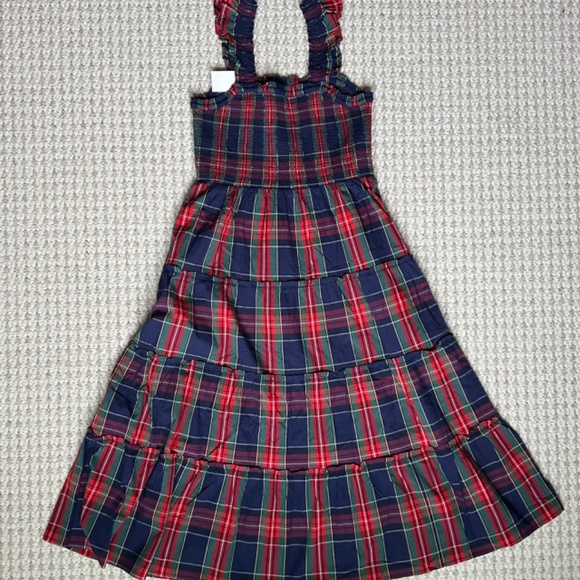 J. Crew Factory Smocked Plaid Holiday Dress - Picture 4 of 11